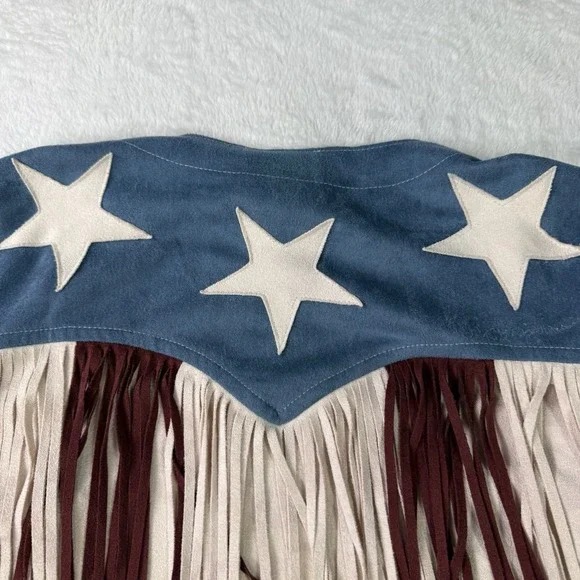 VOCAL JACKET Womens Medium Western RODEO COWGIRL USA Fringe CONCERT Festival - Picture 6 of 12